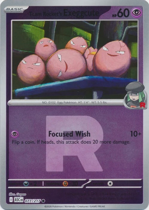 Ascended Heroes Team Rocket’s Exeggcute #077/217 Rocket Reverse Holo